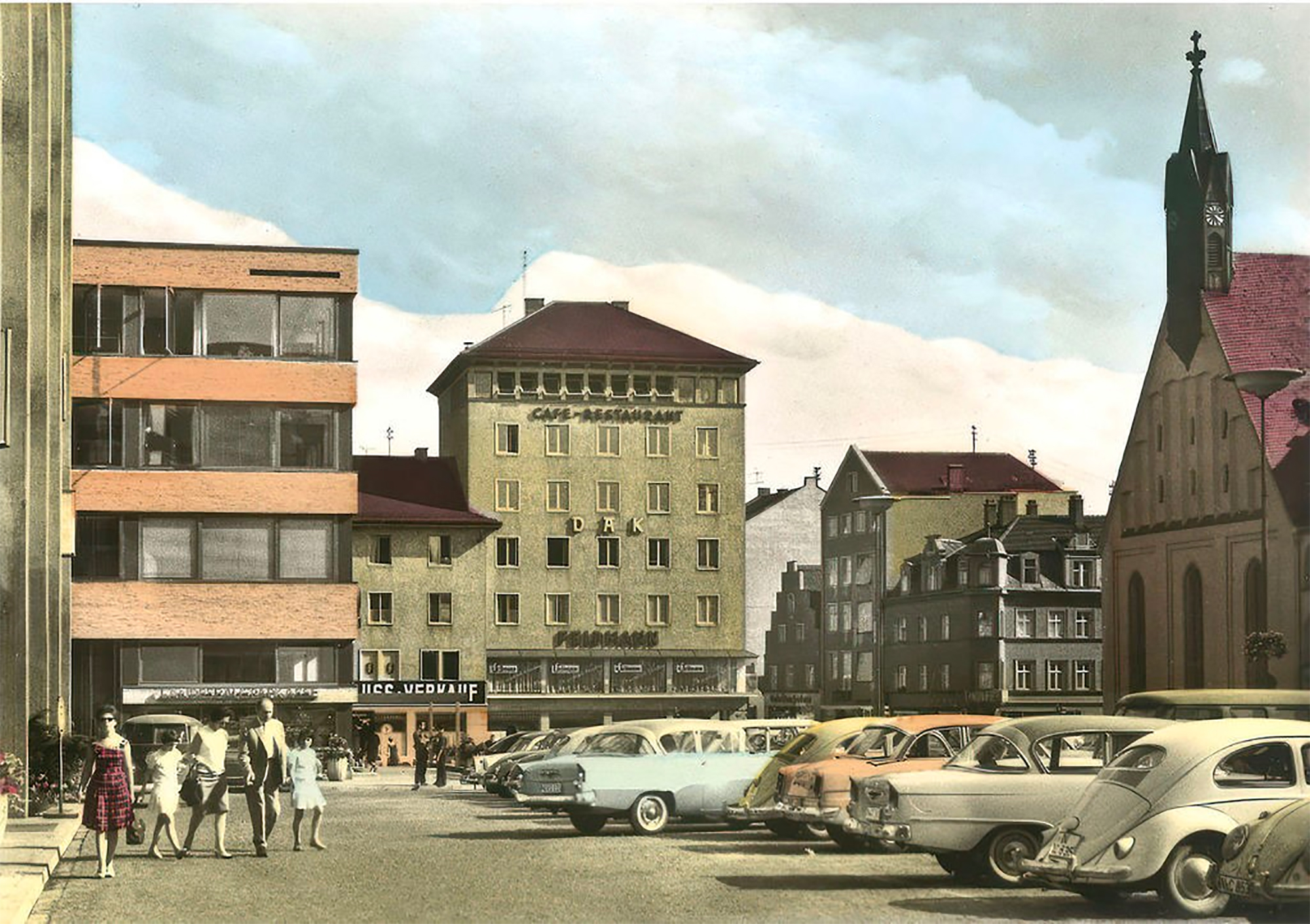 Der Rathausplatz von Ingolstadt um 1960